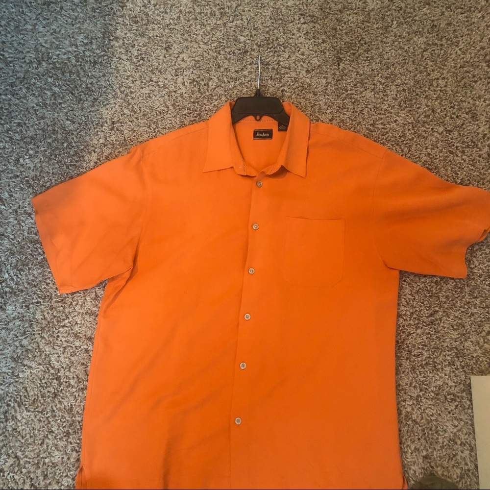 Neiman Marcus - Short Sleeve - button down silk.